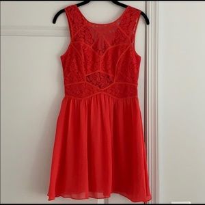 BCBG Pink Floral Lace Dress